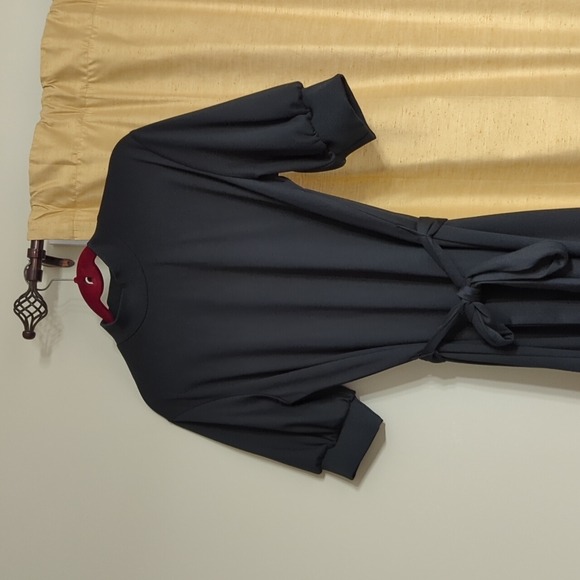 NWOT Who What Wear Black Turtleneck Dress with Tie Belt - Picture 2 of 9